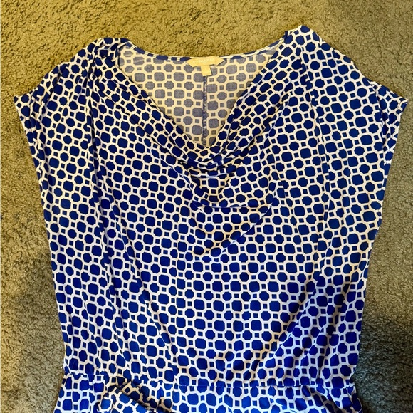 Banana Republic Royal Blue Geometric Print Dress- Size L - Picture 4 of 5